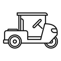 icono de actividad del carrito de golf, estilo de esquema vector