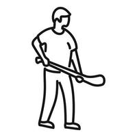 Hurling player icon, outline style vector