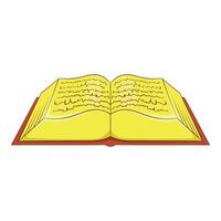 Ancient book icon, cartoon style vector