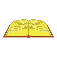 Ancient book icon, cartoon style vector