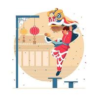 Chinese Lion Dance vector