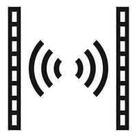Soundproofing barrier icon, simple style vector