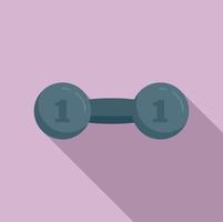 Metal dumbbell icon, flat style vector