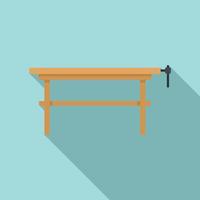 Carpenter work table icon, flat style vector