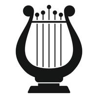 Harp concert icon, simple style vector