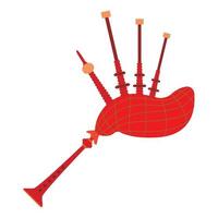 Bagpipe icon, flat style vector