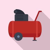 Machine air compressor icon, flat style vector