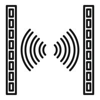 Soundproofing barrier icon, outline style vector