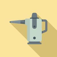 Robot steam cleaner icon, flat style vector