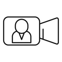 Camera video call icon, outline style vector