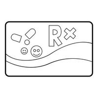 Medical card chronic diseases icon, outline style vector