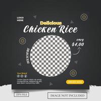 Food Social Media Banner banner Post Template vector