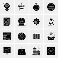 16 iconos universales de negocios vector ilustración de icono creativo para usar en proyectos relacionados con la web y dispositivos móviles