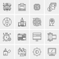 16 iconos universales de negocios vector ilustración de icono creativo para usar en proyectos relacionados con la web y dispositivos móviles