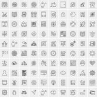 conjunto de 100 iconos de línea de negocios creativos vector