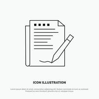 Agreement Report Form Layout Paper Line Icon Vector