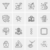 16 iconos universales de negocios vector ilustración de icono creativo para usar en proyectos relacionados con la web y dispositivos móviles