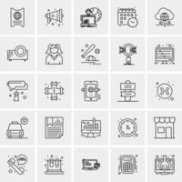 25 iconos de negocios universales vector ilustración de icono creativo para usar en proyectos relacionados con la web y dispositivos móviles