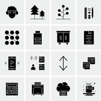 16 iconos universales de negocios vector ilustración de icono creativo para usar en proyectos relacionados con la web y dispositivos móviles