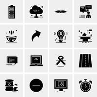 16 iconos universales de negocios vector ilustración de icono creativo para usar en proyectos relacionados con la web y dispositivos móviles