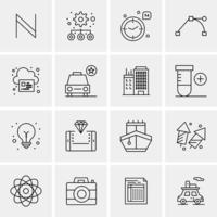 16 iconos universales de negocios vector ilustración de icono creativo para usar en proyectos relacionados con la web y dispositivos móviles