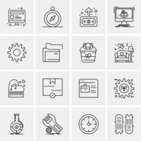 16 iconos universales de negocios vector ilustración de icono creativo para usar en proyectos relacionados con la web y dispositivos móviles