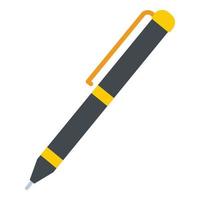 Grey fountain pen icon, flat style vector