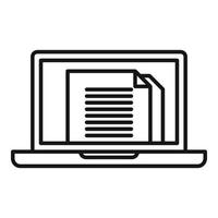 Laptop manager transaction icon, outline style vector