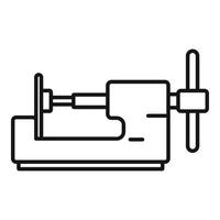 icono de dispositivo de montaje de neumáticos, estilo de esquema vector