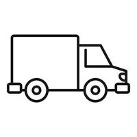 Delivery truck icon, outline style vector