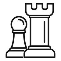 Chess game icon, outline style vector