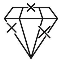 Bonus diamond icon, outline style vector