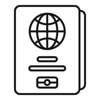 Travel passport icon, outline style vector