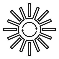 Recycle solar energy icon, outline style vector