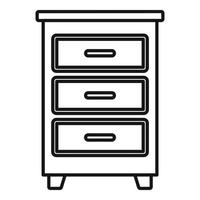 Wood documents drawer icon, outline style vector