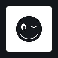 Eyewink emoticon icon, simple style vector