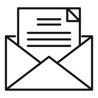 Tax mail icon, outline style vector