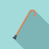Walking stick icon, flat style vector