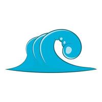 High ocean wave icon, cartoon style vector