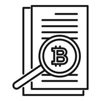 Bitcoin papers icon, outline style vector