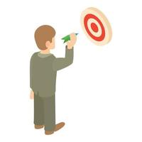 Businessman aiming at target icon vector