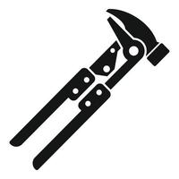 Tire fitting pliers icon, simple style vector