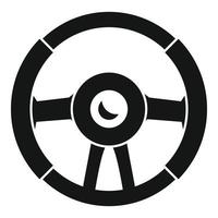 Car steering wheel icon, simple style vector