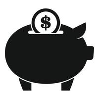 Piggy bank icon, simple style vector