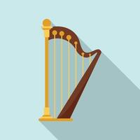 Harp chord icon, flat style vector