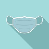 Dust medical mask icon, flat style vector