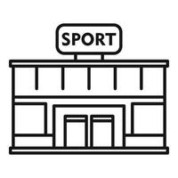 icono de edificio de gimnasio deportivo, estilo de esquema vector