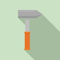 Carpenter hammer icon, flat style vector