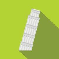 icono de la torre de pisa, estilo plano vector