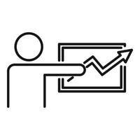 Trader lesson icon, outline style vector